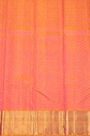 Salmon Orange Monotone Bridal Kanjivaram Tissue Silk Saree 10074746