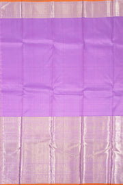 Plum Lavender Monotone Bridal Kanjivaram Pure Silk Silver Zari Saree 10074750