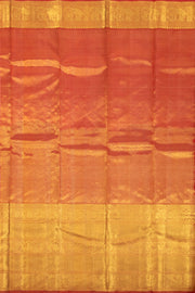 Rust Brown Bridal Kanjivaram Pure Silk with Silver Zari Saree 10074760