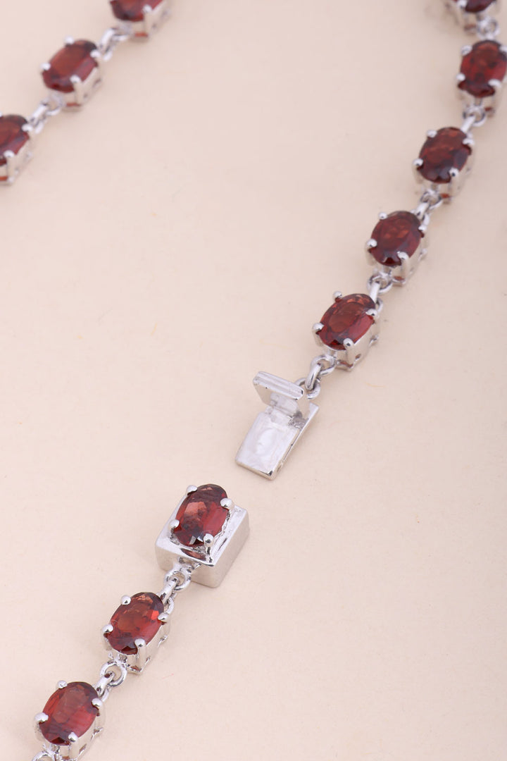 Garnet Sterling Silver Necklace 10067124 - Avishya