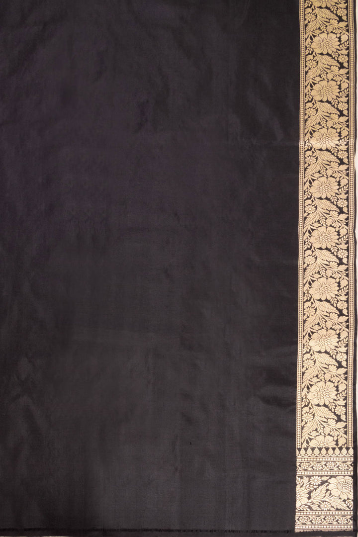 Black Handloom Banarasi Katan Silk Saree 10068911 - Avishya