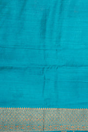 Blue Handloom Banarasi Muga Silk Saree 10074273
