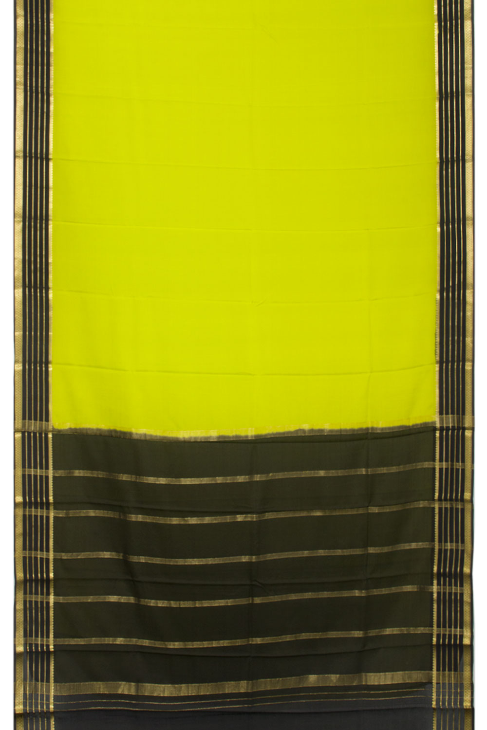 Chartreuse Green Mysore Crepe Silk Saree 10062295