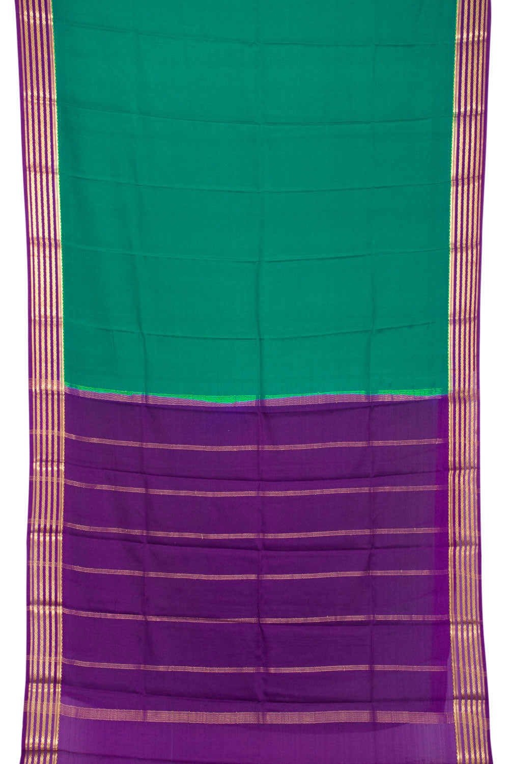 Shamrock Green Mysore Crepe Silk Saree 10062307