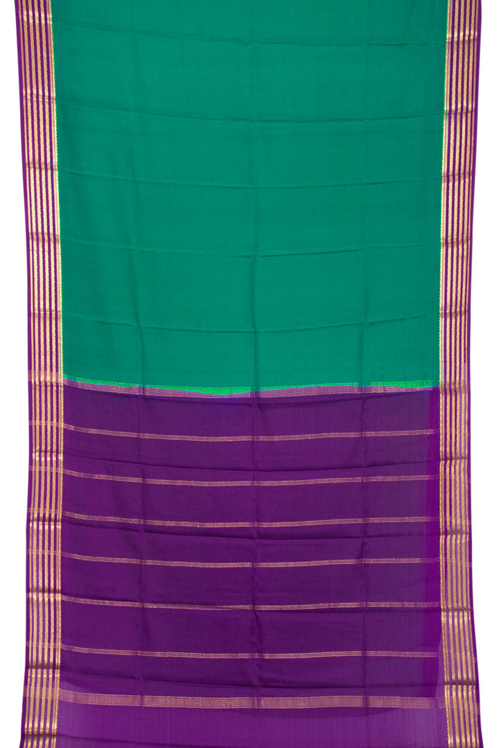 Shamrock Green Mysore Crepe Silk Saree 10062307