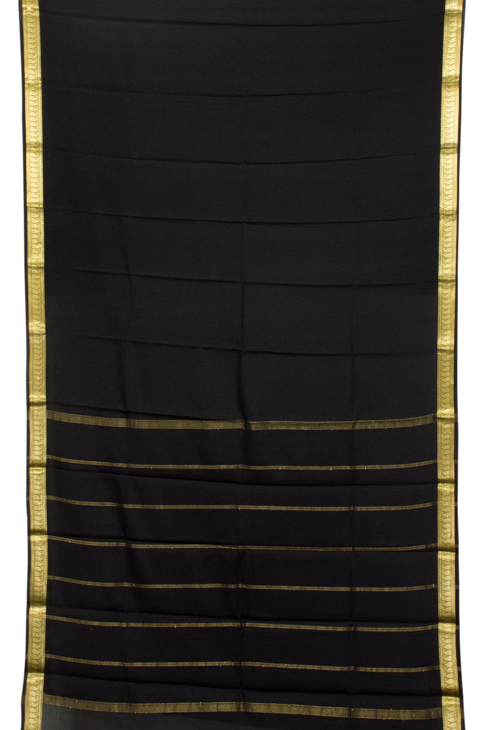Black Mysore Crepe Silk Saree 10062309