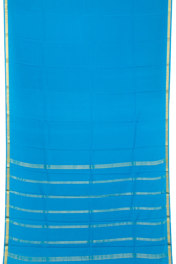 Turquoise Blue Mysore Crepe Silk Saree 10062311