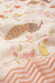 Orange Chanderi Silk Cotton 2 pc Salwar Suit Material