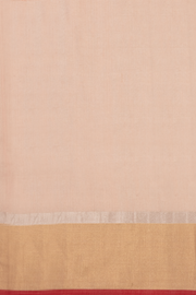 Peach Handloom Printed Chanderi Silk Cotton Saree