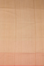 Peach Handloom Printed Chanderi Silk Cotton Saree