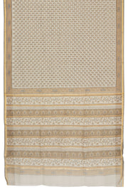 Off White Printed Chanderi Silk Cotton Saree - Avishya