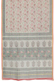 Off White Printed Chanderi Silk Cotton Saree - Avishya 