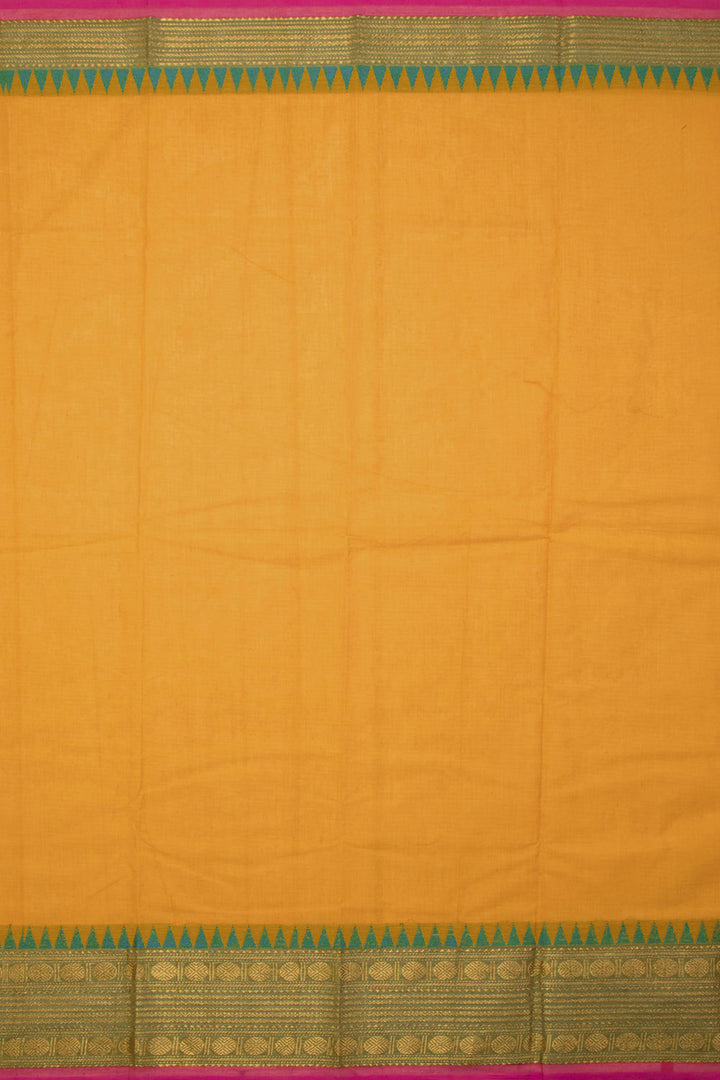 Fire Yellow Handloom Chettinad Cotton Saree 10070020 - Avishya