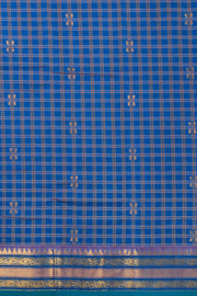 Blue Handloom Chettinad Cotton Saree Without Blouse 10072571