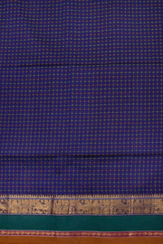 Blue Handloom Chettinad Cotton Saree Without Blouse 10075066