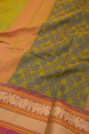 Green Handloom Chettinad Cotton Saree 10075068