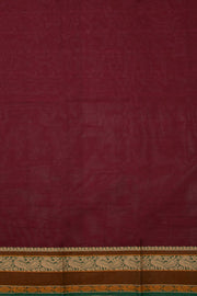 Maroon Handloom Chettinad Cotton Saree 10075070