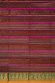 Brown Handloom Chettinad Cotton Saree 10075079