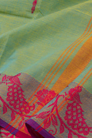 Green Handloom Chettinad Cotton Saree 10075086