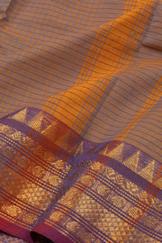 Brown Handloom Chettinad Cotton Saree Without Blouse 10075096