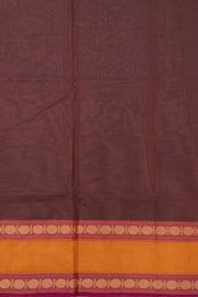 Brown Handloom Chettinad Cotton Saree 10075115