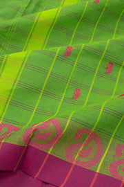 Green Handloom Chettinad Cotton Saree Without Blouse 10075120
