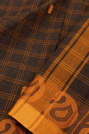 Black Handloom Chettinad Cotton Saree Without Blouse 10075122