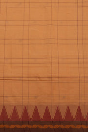 Beige Handloom Chettinad Cotton Saree Without Blouse 10075128