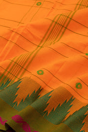 Yellow Handloom Chettinad Cotton Saree Without Blouse 10075131