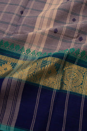 Grey Handloom Chettinad Cotton Saree Without Blouse 10075135