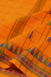 Orange Handloom Chettinad Cotton Saree Without Blouse 10075144