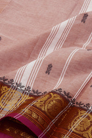 Beige Handloom Chettinad Cotton Saree Without Blouse 10075150