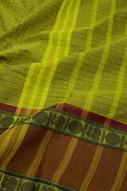Green Handloom Chettinad Cotton Saree Without Blouse 10075155