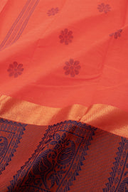 Peach Handloom Chettinad Cotton Saree Without Blouse 10075167