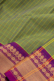 Green Handloom Chettinad Cotton Saree Without Blouse 10075170