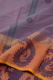 Violet Handloom Chettinad Cotton Saree Without Blouse 10075182