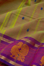 Green Handloom Chettinad Cotton Saree Without Blouse 10075186