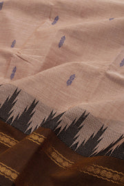 Brown Handloom Chettinad Cotton Saree Without Blouse 10075190