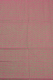 Rainforest Green Handloom Chettinad Cotton Saree With Stripes And Temple Border 10075811