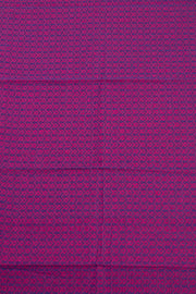 Midnight Ocean Blue Handloom Chettinad Cotton Saree With Checks And Temple Border 10075847