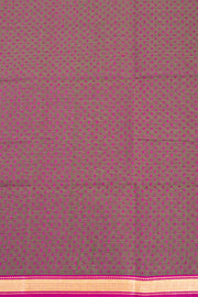 Basil Leaf Green Handloom Chettinad Cotton Saree With Checks And Paisley Border 10075850