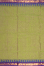 Green Handloom Chettinad Cotton Saree With Temple Border 10075878