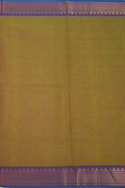 Green Handloom Chettinad Cotton Saree With Temple Border 10075887