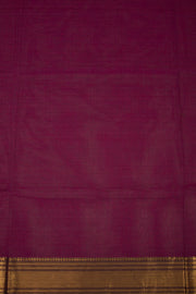 Raisin Purple Chettinad Cotton Saree with Zari Border 10075900