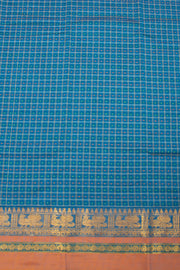 Blue Thousand Buttas Chettinad Cotton Saree 10075972