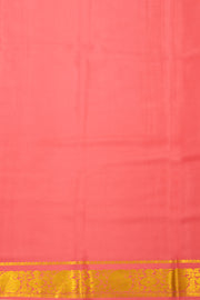 Blush Pink Monotone Mysore Crepe Silk Saree With Floral Border 10043578 