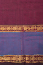 Burgundy Handloom Kanchi Silk Cotton Saree