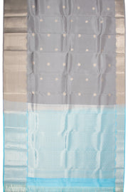 Grey Handloom Kanjivaram Blended Silk Saree 10072890