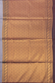 Grey Jute Weave Kanjivaram Vegan Silk Saree 10073849