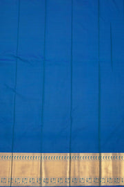Blue Kanjivaram Vegan Silk Saree with Contrast Pallu 10074861
